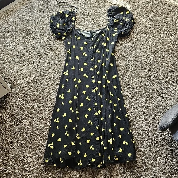 NWOT Black Dress with Lemon details - Picture 1 of 7